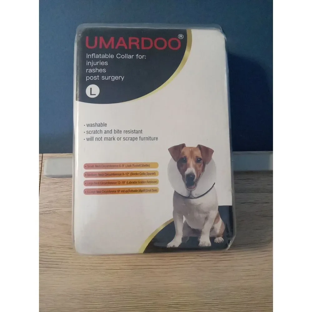 umardoo inflatable Washable Scratch‎ And Bite Resistant Collar Size L